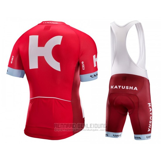 2016 Fahrradbekleidung Katusha Alpecin Wei und Rot Trikot Kurzarm und Tragerhose